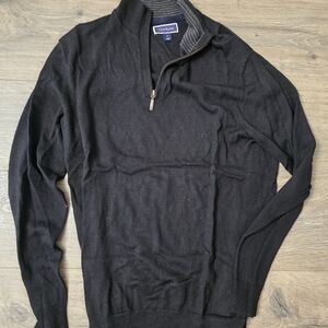 Club Room Men's Black Half-Zip Pullover Sweater